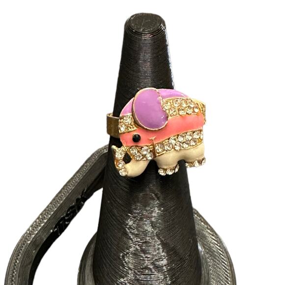 Adorable Elephant Ring 7.5 Adjustable Pastel - Picture 2 of 6